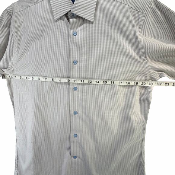 David Donahue Micro Dobby Dress Shirt Mens 15.5 White Formal Office Professional - Picture 5 of 14